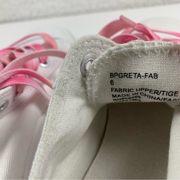 Bp Greta White Canvas‎ Shoes Womens Size 6 Pink Lace Up NWOB 7328 - Picture 9 of 9